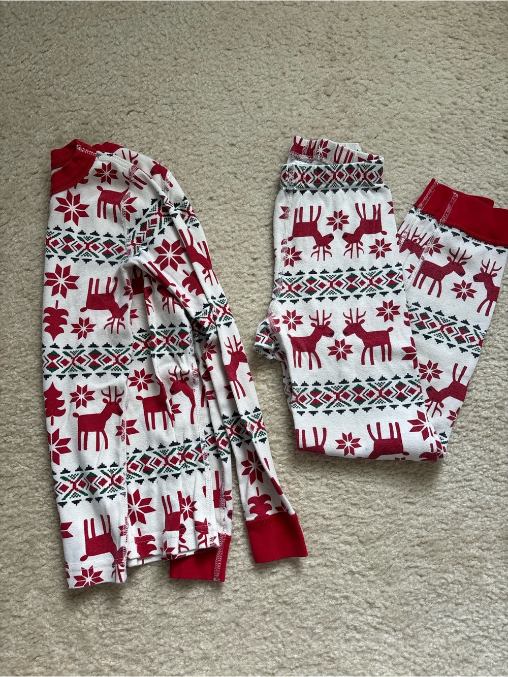 Size 8 Hanna Andersson Christmas Reindeer Pajama Set